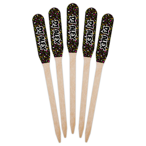 DJ Music Master Wooden Food Pick - Paddle - Fan View