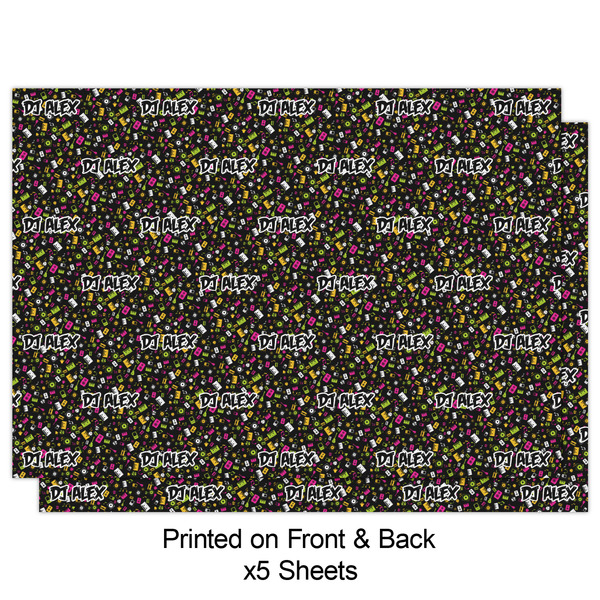 DJ Music Master Wrapping Paper Sheet - Double Sided - Front