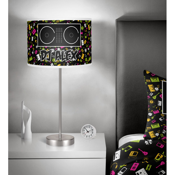 Music DJ Master 13 inch drum lamp shade - in room