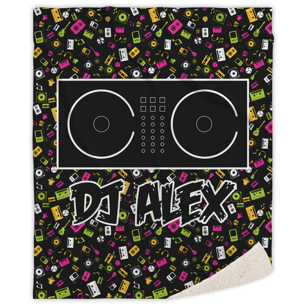 Custom Music DJ Master Sherpa Throw Blanket (Personalized)