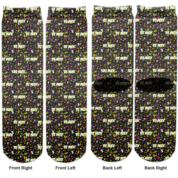 Music DJ Master Adult Crew Socks - Double Pair - Front and Back - Apvl