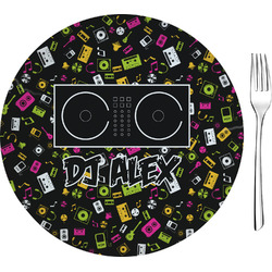 Music DJ Master 8" Glass Appetizer / Dessert Plates - Single or Set (Personalized)