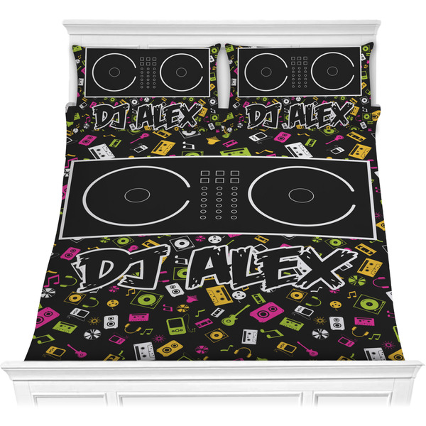 Custom DJ Music Master Comforter Set - Full / Queen w/ Name or Text