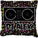 Music DJ Master Faux-Linen Throw Pillow (Personalized)