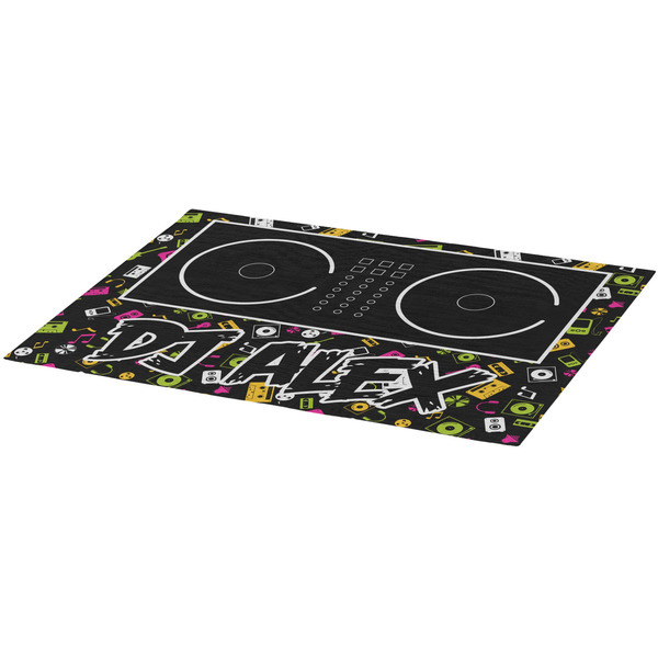 Music DJ Master Burlap Placemat (Angle View)