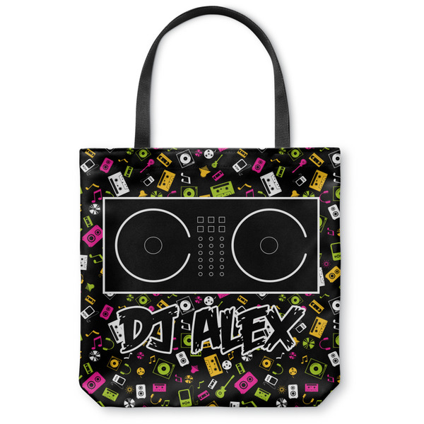 Custom Music DJ Master Canvas Tote Bag - Large - 18"x18" w/ Name or Text