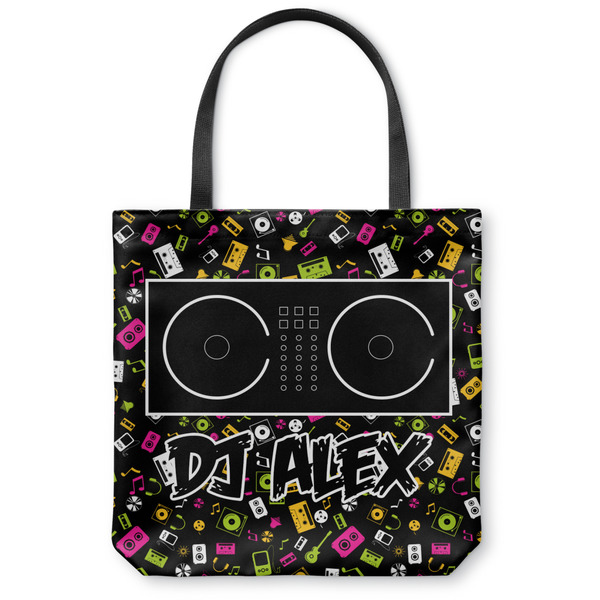 Custom Music DJ Master Canvas Tote Bag - Medium - 16"x16" w/ Name or Text