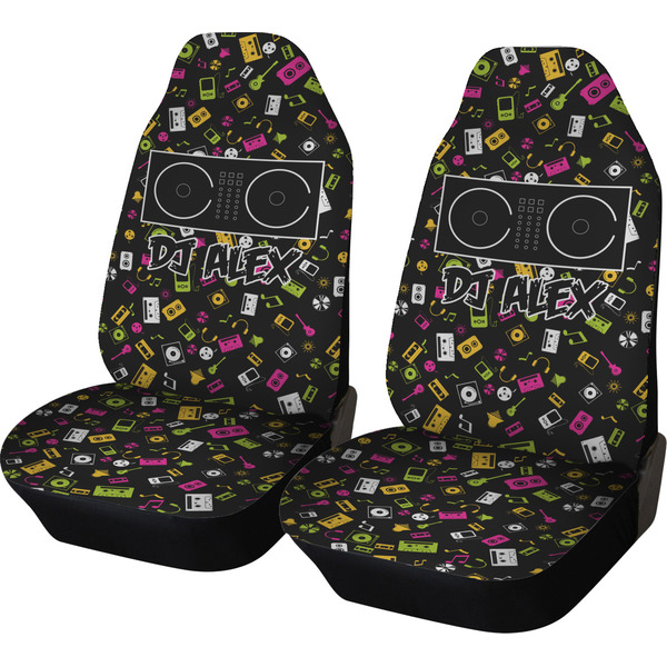 Custom Music DJ Master Car Seat Covers (Set of Two) w/ Name or Text
