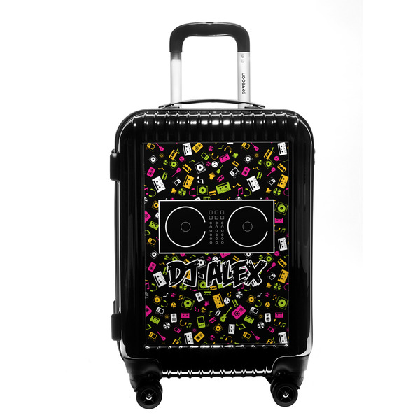 Custom Music DJ Master Carry On Hard Shell Suitcase w/ Name or Text