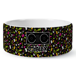Music DJ Master Ceramic Dog Bowl (Personalized)