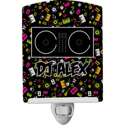 Music DJ Master Ceramic Night Light w/ Name or Text