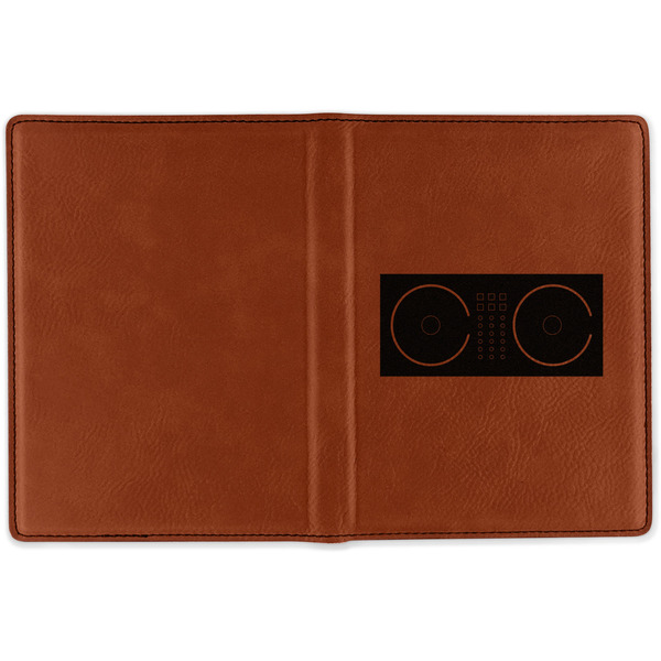 Music DJ Master Cognac Leather Passport Holder Outside Single Sided - Apvl