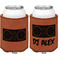 Music DJ Master Cognac Leatherette Can Sleeve - Double Sided Front and Back