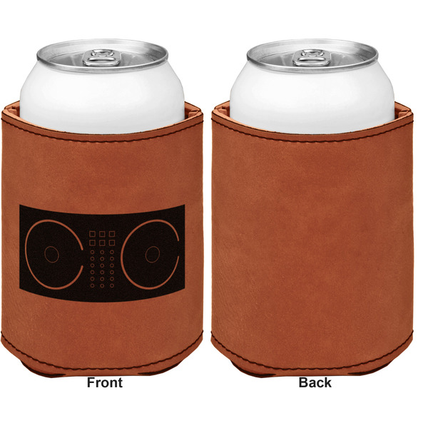 Music DJ Master Cognac Leatherette Can Sleeve - Single Sided Front and Back