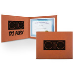 Music DJ Master Leatherette Certificate Holder - Front and Inside (Personalized)