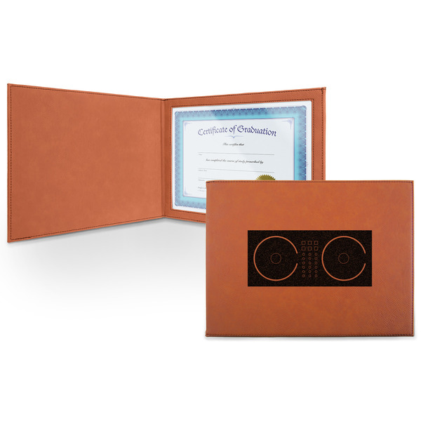 Custom Music DJ Master Leatherette Certificate Holder - Front