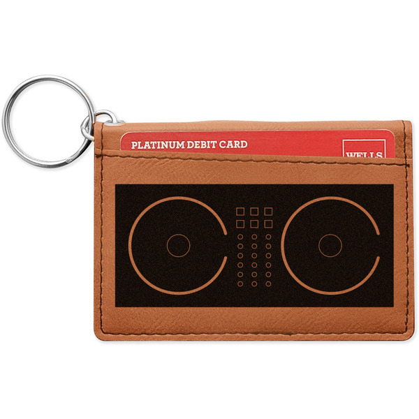Custom Music DJ Master Leatherette Keychain ID Holder - Double Sided (Personalized)