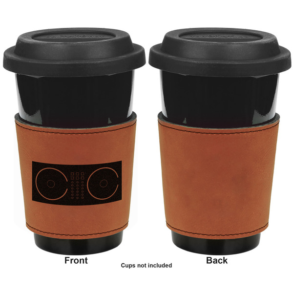 Music DJ Master Cognac Leatherette Mug Sleeve - Single Sided Apvl