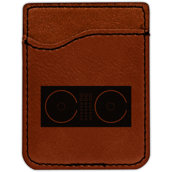Music DJ Master Cognac Leatherette Phone Wallet close up
