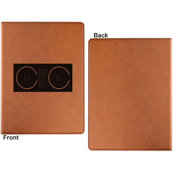 Music DJ Master Cognac Leatherette Portfolios with Notepad - Large - Single Sided - Apvl