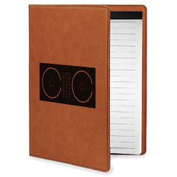 Music DJ Master Leatherette Portfolio with Notepad - Small - Double Sided (Personalized)