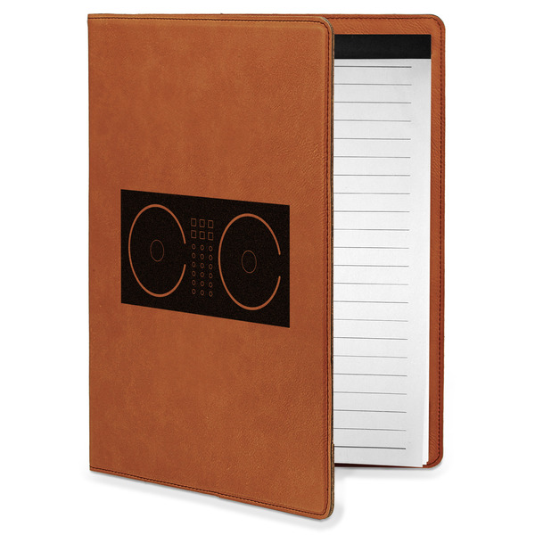 Custom Music DJ Master Leatherette Portfolio with Notepad - Small - Double Sided (Personalized)