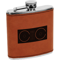 Music DJ Master Leatherette Wrapped Stainless Steel Flask
