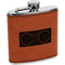 Music DJ Master Cognac Leatherette Wrapped Stainless Steel Flask