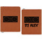 Music DJ Master Cognac Leatherette Zipper Portfolios with Notepad - Double Sided - Apvl