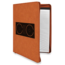 Music DJ Master Leatherette Zipper Portfolio with Notepad (Personalized)