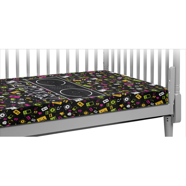 Custom Music DJ Master Crib Fitted Sheet w/ Name or Text