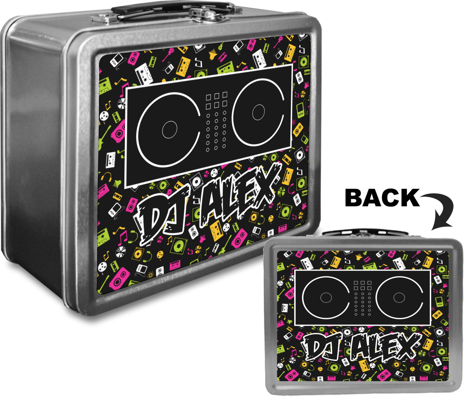 Custom Music DJ Master Lunch Box w/ Name or Text | YouCustomizeIt