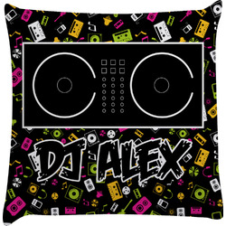 Music DJ Master Decorative Pillow Case w/ Name or Text