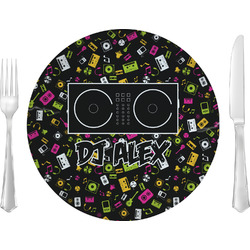 Music DJ Master 10" Glass Lunch / Dinner Plates - Single or Set (Personalized)