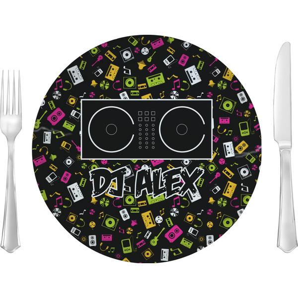 Custom Music DJ Master 10" Glass Lunch / Dinner Plates - Single or Set (Personalized)