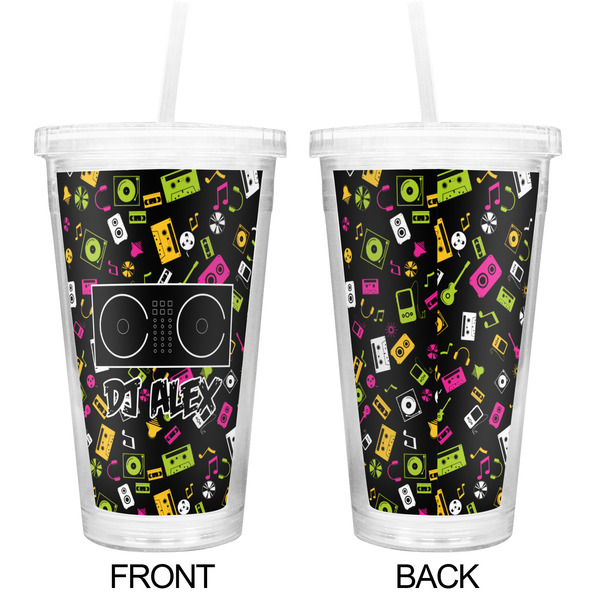 Music DJ Master Double Wall Tumbler with Straw - Approval
