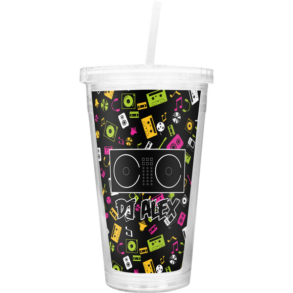 Custom Music DJ Master Double Wall Tumbler with Straw (Personalized)