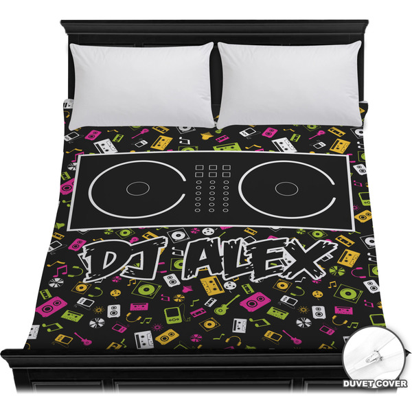 Custom Music DJ Master Duvet Cover - Full / Queen w/ Name or Text