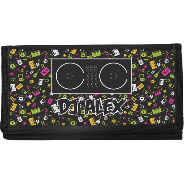 Custom Music DJ Master Canvas Checkbook Cover w/ Name or Text