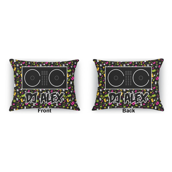 Music DJ Master Indoor Rectangular Burlap Pillow (Front and Back)