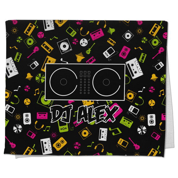 Custom DJ Music Master Kitchen Towel - Poly Cotton w/ Name or Text