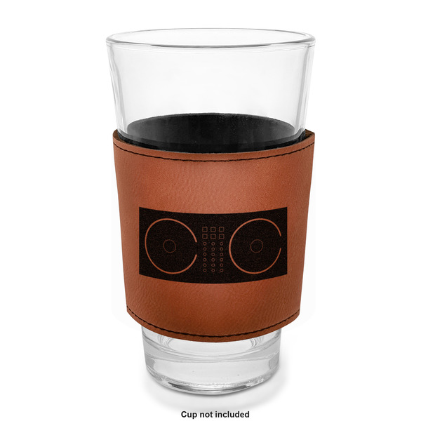 Music DJ Master Laserable Leatherette Mug Sleeve - In pint glass for bar
