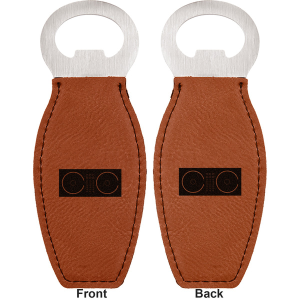 Music DJ Master Leather Bar Bottle Opener - Front and Back