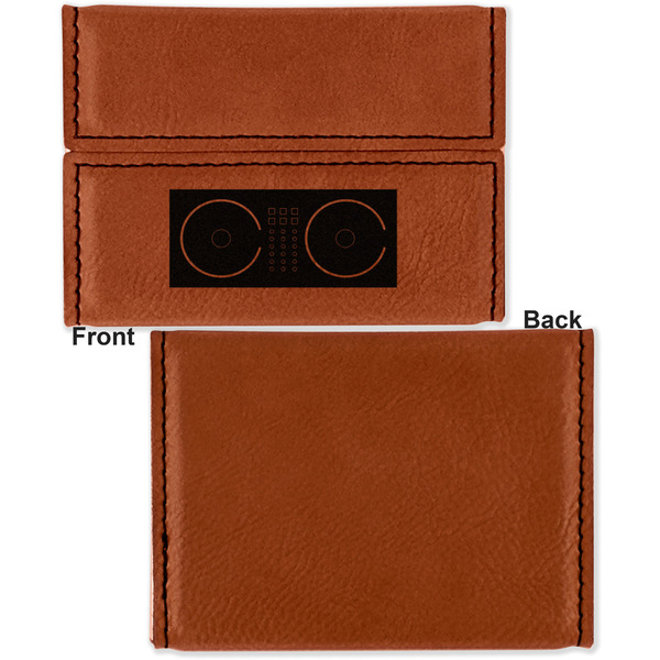 Music DJ Master Leather Business Card Holder Front Back Single Sided - Apvl