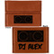 Music DJ Master Leather Business Card Holder - Front Back