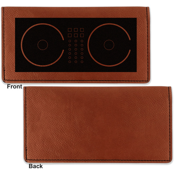 Music DJ Master Leather Checkbook Holder Front and Back Single Sided - Apvl