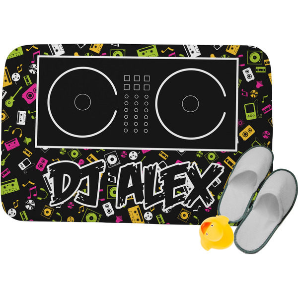 Custom Music DJ Master Memory Foam Bath Mat - 34"x21" w/ Name or Text