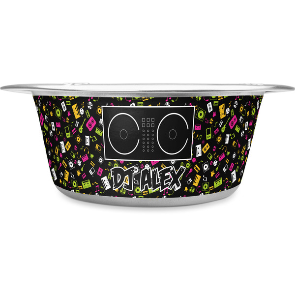 Custom Music DJ Master Stainless Steel Dog Bowl (Personalized)