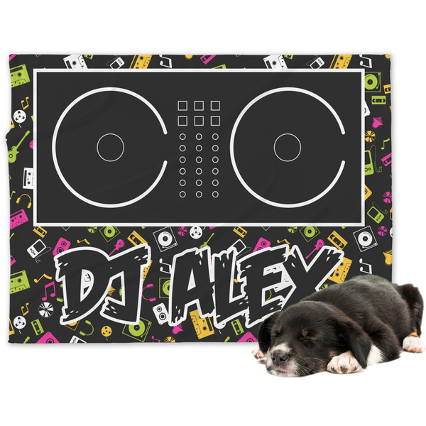 Custom Music DJ Master Dog Blanket - Regular w/ Name or Text