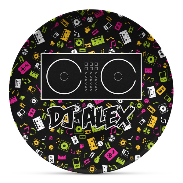 Custom Music DJ Master Microwave Safe Plastic Plate - Composite Polymer (Personalized)